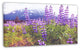 Meadow in Alaska with Purple Flowers, Floral Canvas Art Print, 32"x16"