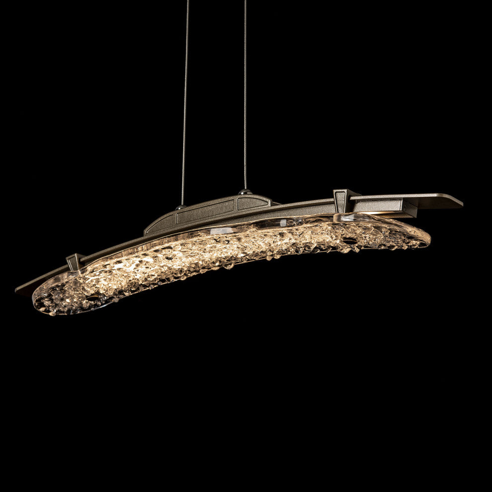 Glissade LED Pendant Soft Gold Clear Glass Standard