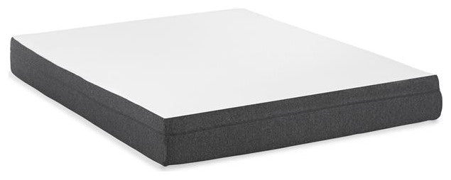 Pemberly Row Modern Fabric/Metal Queen Foam Mattress & 2 Adjustable Bed in White