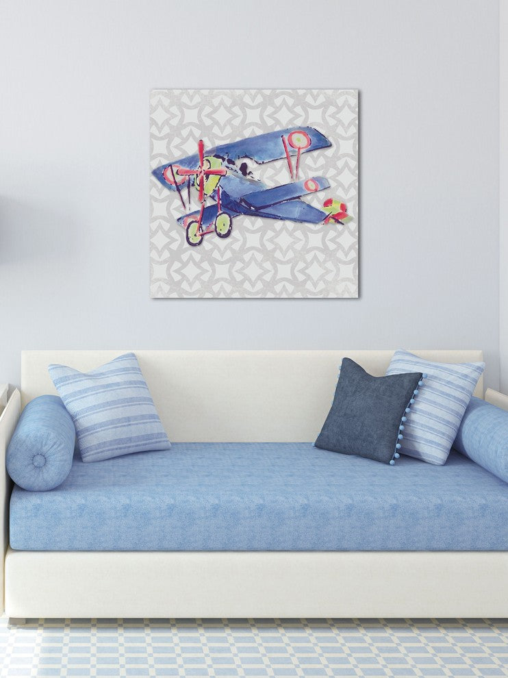 Marmont Hill, "Watercolor Biplane" by Reesa Qualia on Wrapped Canvas, 32x32
