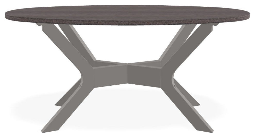 24" x 42" Oval Rustic Outdoor Coffee Table, Warm Gray