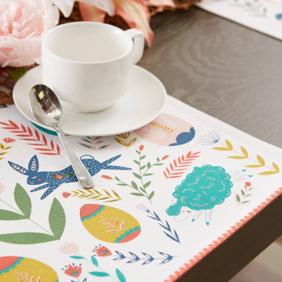Easter Folk Garden Embellished Placemat Set of 6