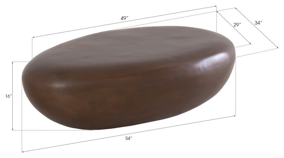 River Stone Cocktail Table Bronze, Large