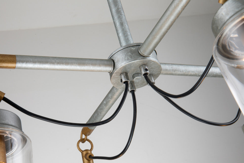 4-Light Gold and Vintage Silver Finish Chandelier