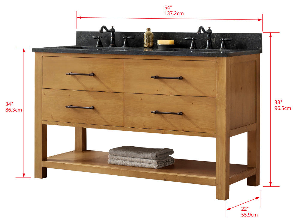 Windwood 54" Bathroom Vanity, Natural