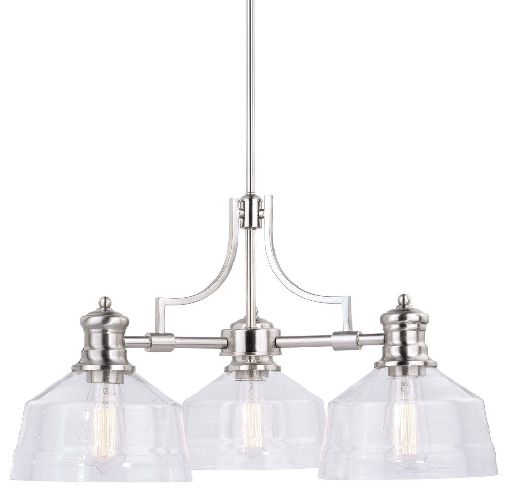 Vaxcel Lighting H0220 Beloit 3 Light 26"W Chandelier - Satin Nickel
