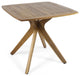 GDF Studio Stanford Outdoor Square Acacia Wood Dining Table With X Base, Teak Fi