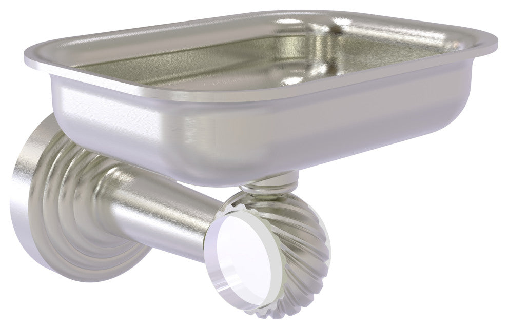 Pacific Beach Wall-Mount Soap Dish Holder with Twist Accents, Satin Nickel