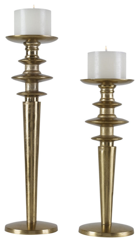 Uttermost Highclere Gold Candleholders, 2-Piece Set