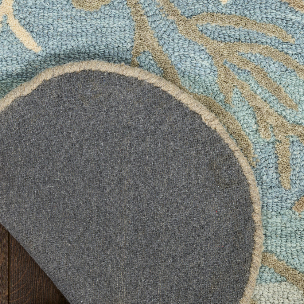 Nourison Waterside 7'9" x 9'9" Blue Coastal, Nautical and Beach Indoor Rug