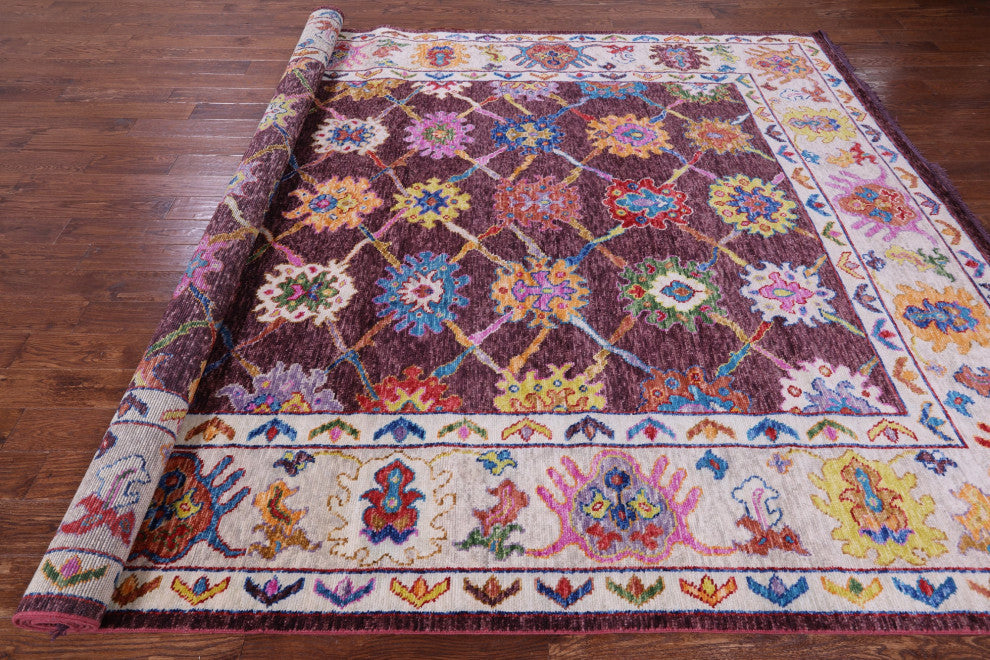 Turkish Oushak Hand-Knotted Wool Rug 9' 1" X 12' 3" - Q16074