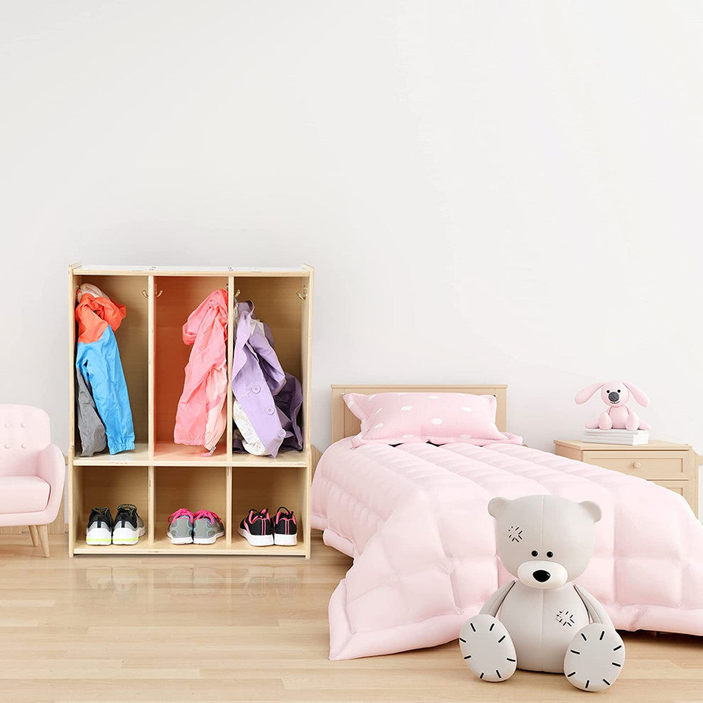 3-Section Locker with Bench Cubby Storage Organizer