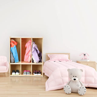 3-Section Locker with Bench Cubby Storage Organizer