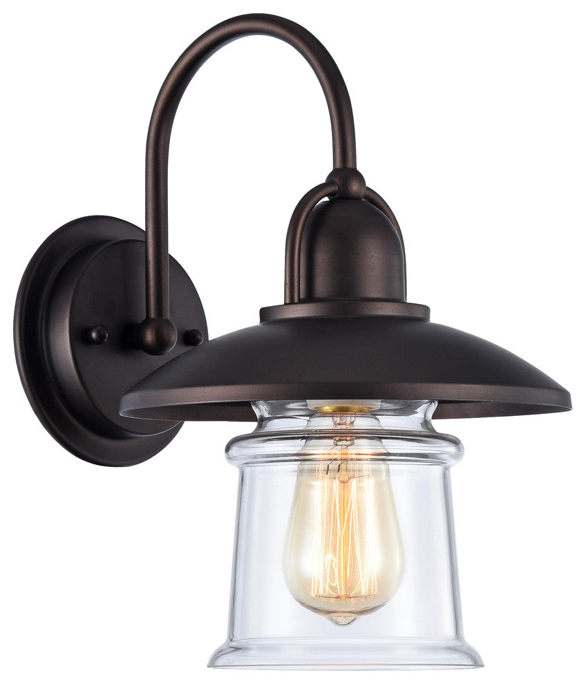 CHLOE  Manette Industrial Style 1-Light Oil Rubbed Bronze Wall Sconce, 9" W