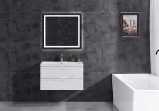 36" Wall-Mount Modern Vanity High Gloss, White