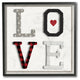 L O V E Texture Collage Dog Paw Print, 12"x12", Framed Giclee Texturized Art