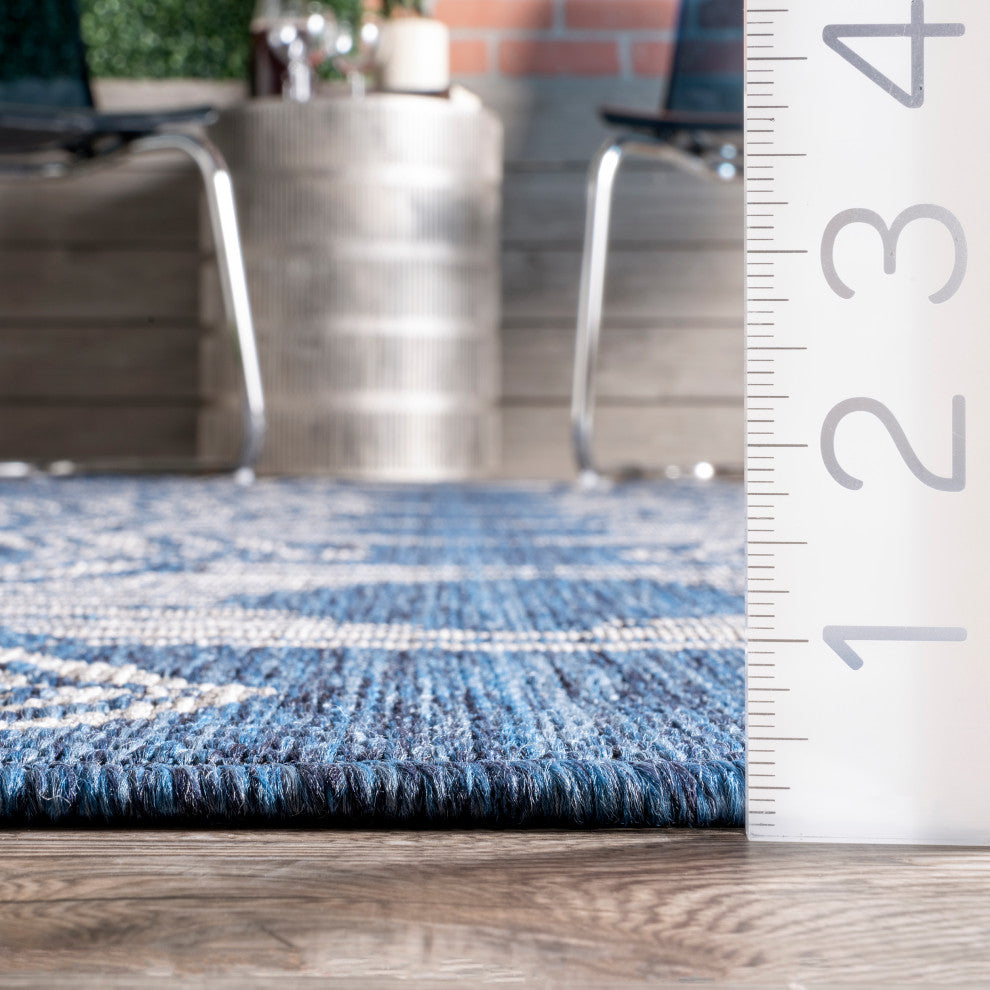 Nuloom Ranya Tribal Indoor/Outdoor Contemporary Area Rug, Blue 8'x10'
