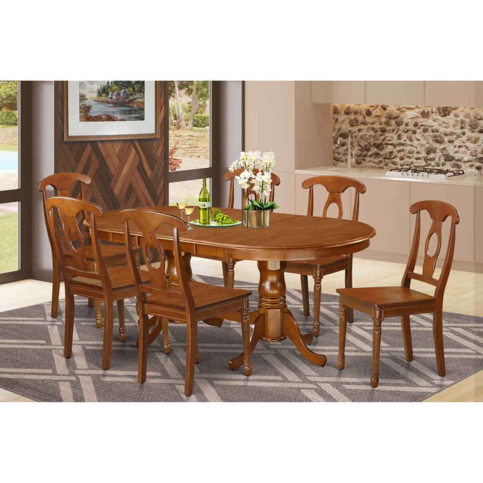 Plna7-Sbr-W 7-Piece Dining Room Set-Dining Table And 6 Dining Chairs