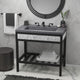 36" Capistrano Vanity Top with Integral Sink, Slate, 8" Widespread Faucet Holes