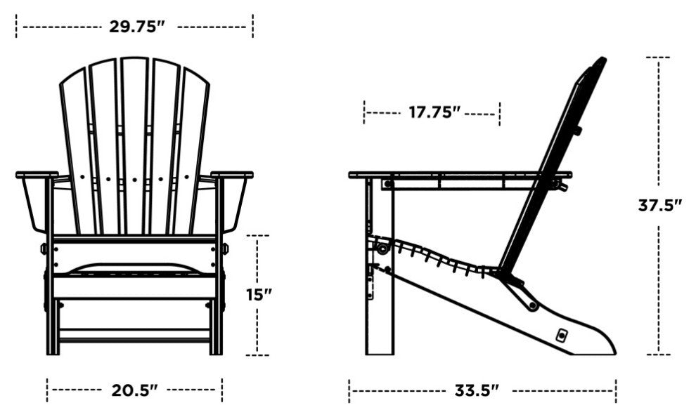 Polywood Palm Coast Folding Adirondack, Lemon