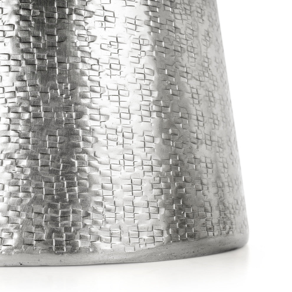 Galen Metal Table Vase, Small Silver