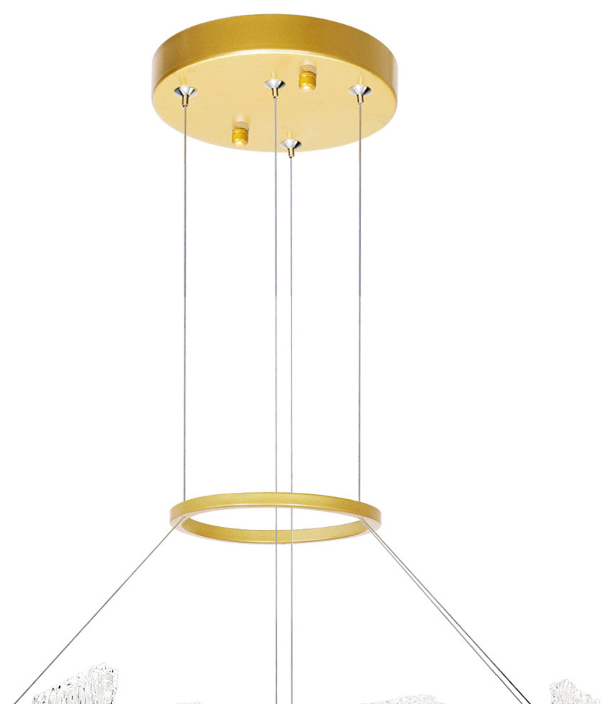 Guadiana 32 in LED Satin Gold Chandelier