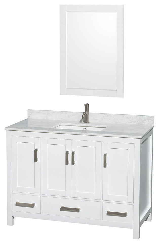 Wyndham WCS141448SWHCMUNSM24 48 Inch Single Bathroom Vanity in White