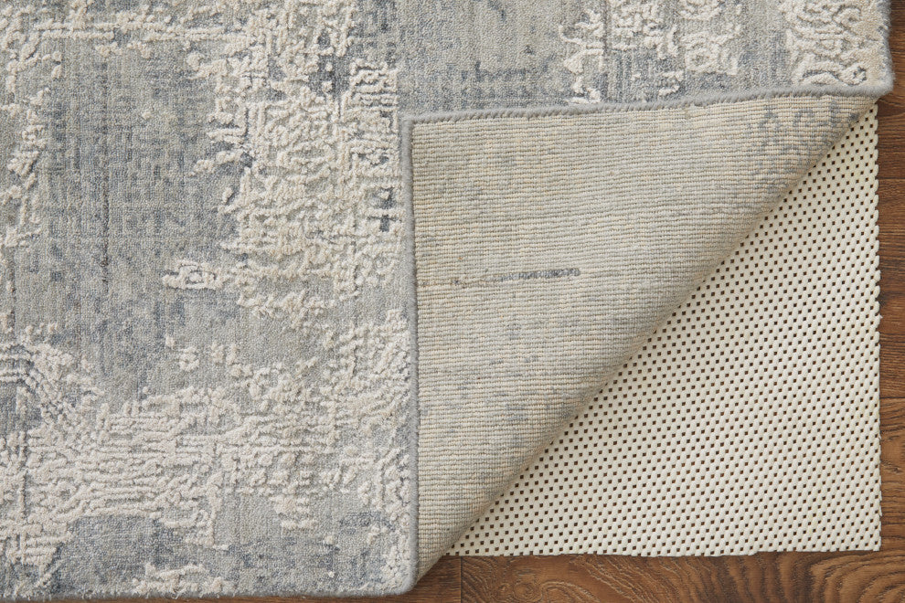 Kinton Modern Abstract, Silver/Gray, 10'x14' Area Rug