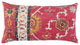Red Banded Pattern Traditional Lumbar Pillow