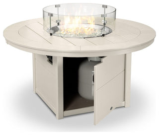Polywood Round 48" Fire Pit Table, Sand