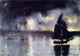 Winslow Homer Sailboat and Fourth of July Fireworks Wall Decal Print
