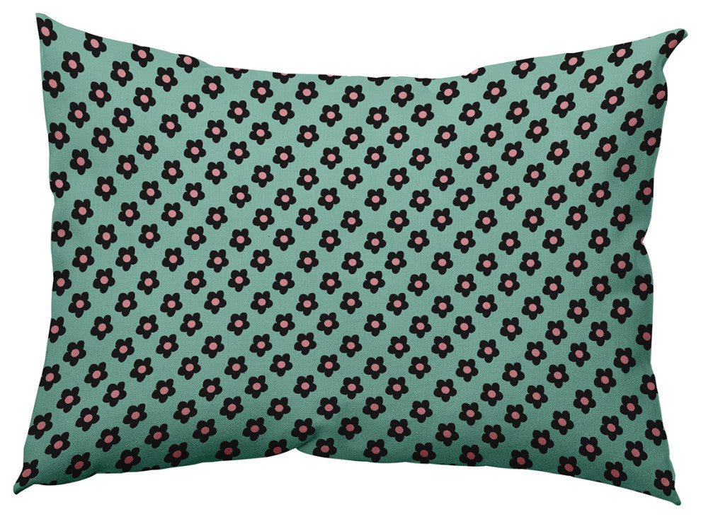 Flower Power Decorative Throw Pillow, Spring Green, 14"x20"