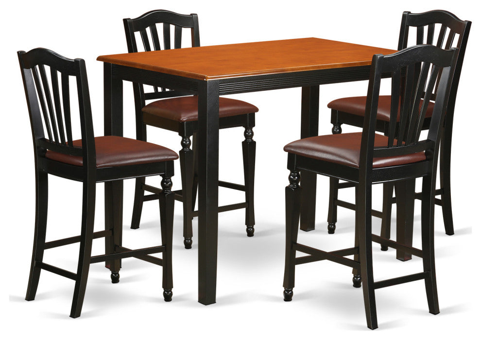 5 Pc Dining Counter Height Set -Pub Table And 4 Counter Height Dining Chair