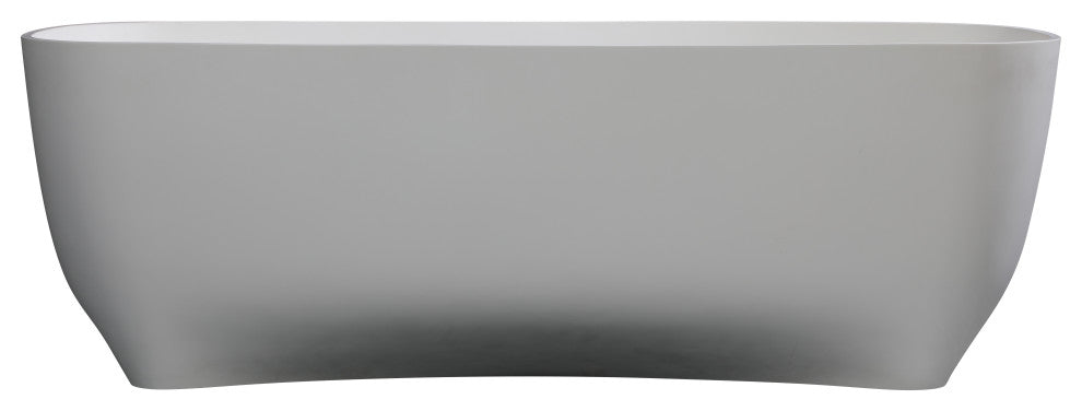 67" White Matte Solid Surface Resin Bathtub
