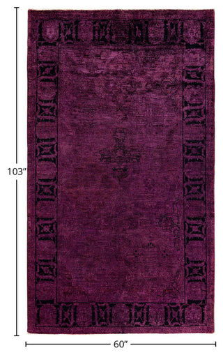 Vibrance, One-of-a-Kind Hand-Knotted Area Rug Purple, 5'0"x8'7"