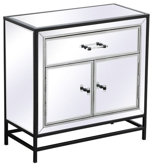 Jesse 28.5" Mirrored Cabinet, Black