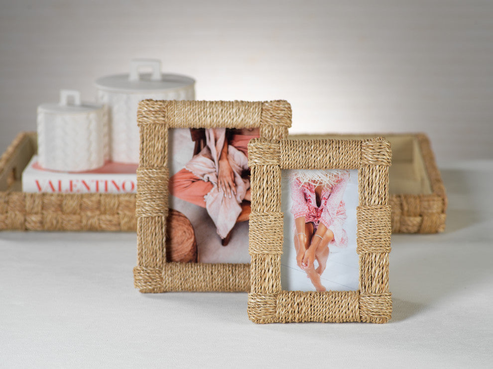 Faenza Abaca Rope Photo Frame, 5" X 7"