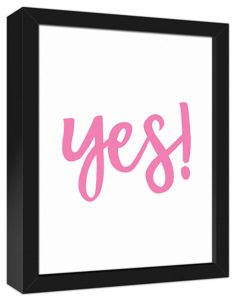 Yes 11x14 Black Framed Canvas