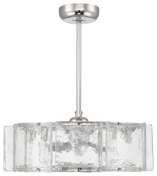 Genry 5-Light LED Fan D'Lier, Matte Black, Polished Nickel