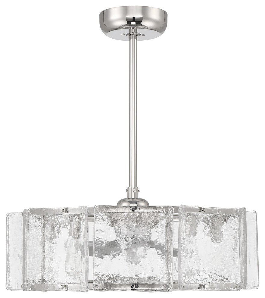 Genry 5-Light LED Fan D'Lier, Matte Black, Polished Nickel