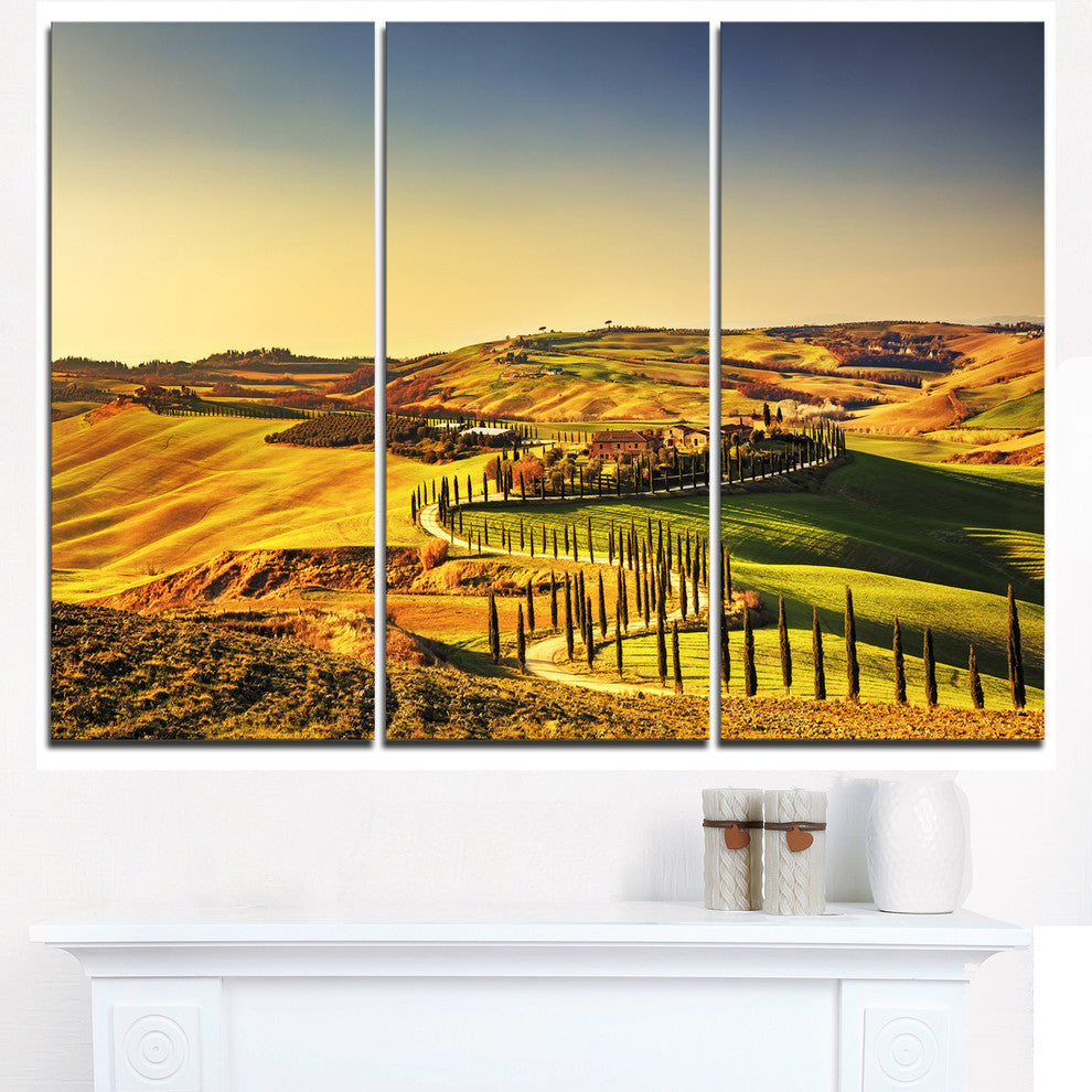 "Crete Senesi Rural Landscape Tuscany" Metal Wall Art, 3 Panels, 36"x28"