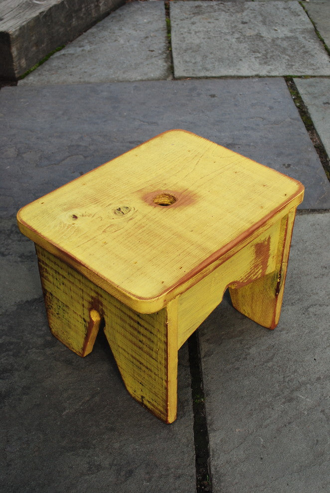 Small Yellow Schoolhouse Bench