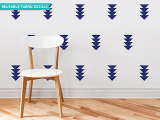 Four Triangle Arrow Fabric Wall Decals, Set of 32, Navy
