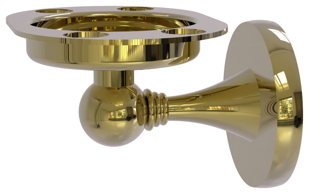 Shadwell Tumbler and Toothbrush Holder, Unlacquered Brass
