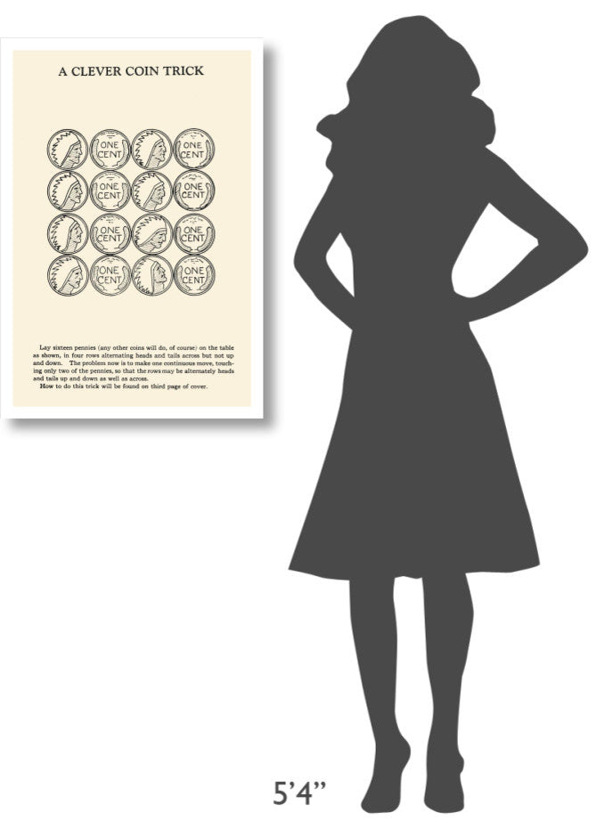 "A Clever Coin Trick - 16 Pennies" Digital Paper Print by Retromagic, 22"x32"