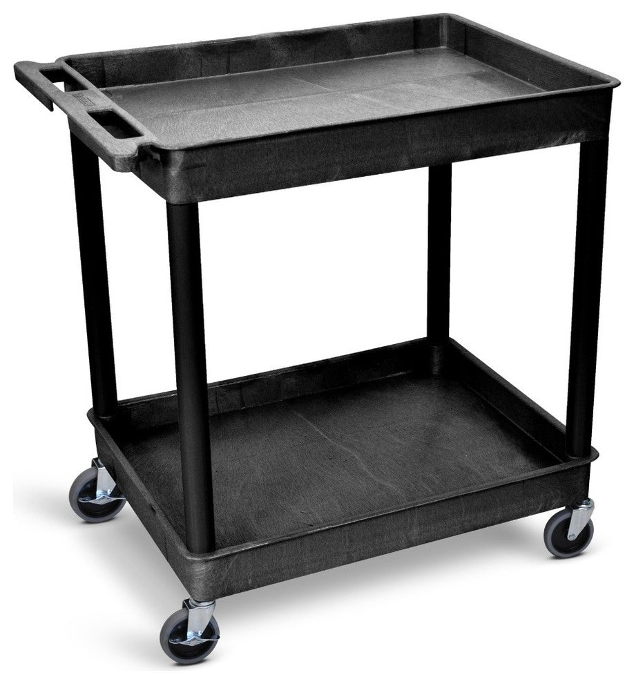 Luxor 2-Shelf Large Black Tub Cart
