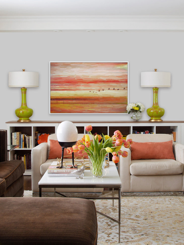 "Flying South" Floater Framed Painting Print on Canvas, 36"x24"