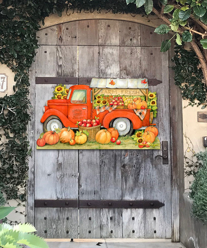 Pumpkin Produce Track Halloween Door Decor