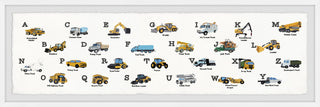 "Vehicle Alphabet" Framed Painting Print, 45x15