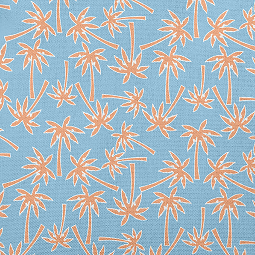 Palm Tree Pattern Decorative Throw Pillow, Carolina Blue, 26"x 26"